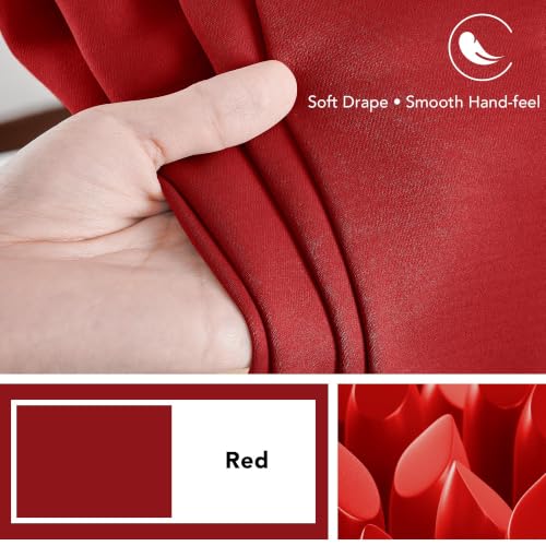 Blackout Curtains for Bedroom (Red / 42"W x 63"L (Pack of 2))