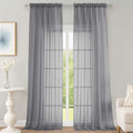 Sheer Grey Curtains 108 Inches Long for Living Room Bedroom 2 Panels Set (Grey / 59"W x 108"L (Pack of 2))