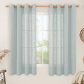60 Inch Length Sheer Linen Curtains for Bedroom 2 Panels Set (52"W x 60"L (Pack of 2) / Greyish Blue)