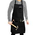 Work Aprons for Men (Black - 5 Pockets - Pack of 1 / Heavy Apron)
