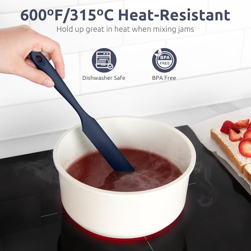 Skinny Silicone Jar Spatula Scraper (Midnight Blue / 9.72 in)