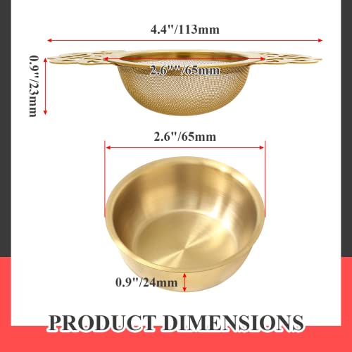 2 Pack Tea Strainer Bowl (2 Pack / Gold)
