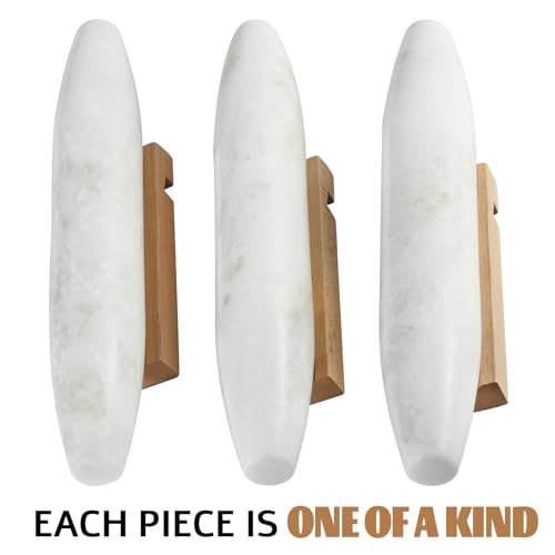 African Natural Marble French Rolling Pin (Shuttle White Marble 12 Inch)