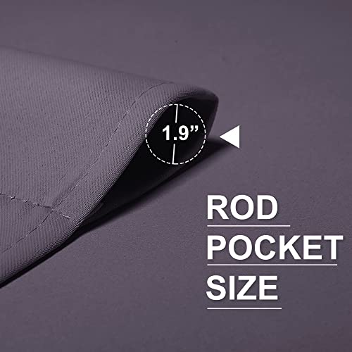 54 inch Blackout Curtains for Living Room Bedroom (Greyish Purple / 42"W x 54"L (Pack of 2))