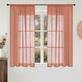 Terracotta Linen Curtains 54 Inch Length for Short Living Room (Terracotta / 42"W x 54"L (Pack of 2))