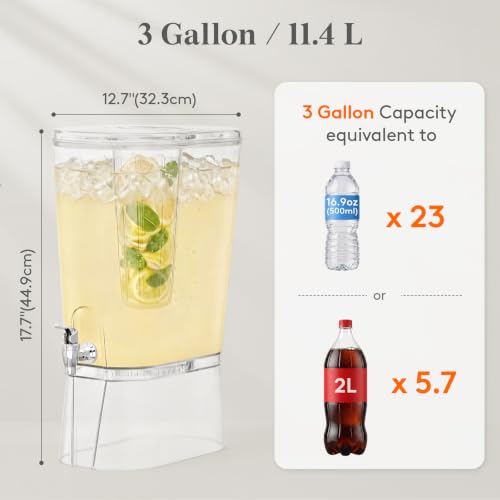 3 Gal Drink Dispenser with Fruit Infuser & Leak