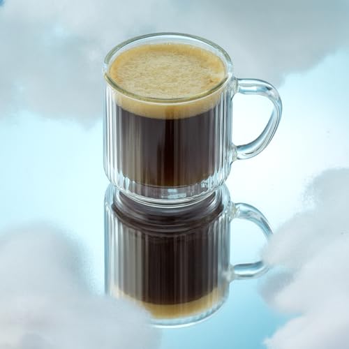 Haven Stackable Fluted Glass Mugs Set of 2 (Espresso Cups)