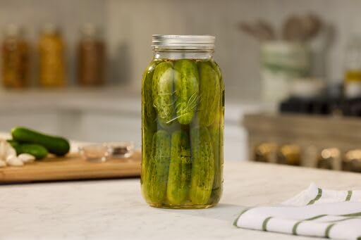 Wide Mouth Glass Mason Jars with Lids and Bands (64 Ounce (Pack of 36))