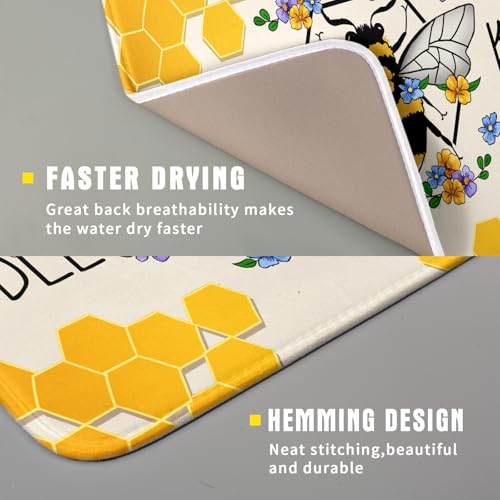Bee Kind Dish Drying Mat (18" x 16")