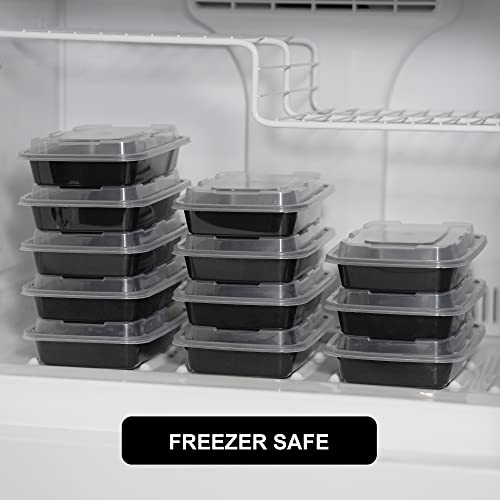 Meal Prep Containers [150 Pack] 1 Compartment Food Storage Containers with Lids (Black / 28OZ-150PK)