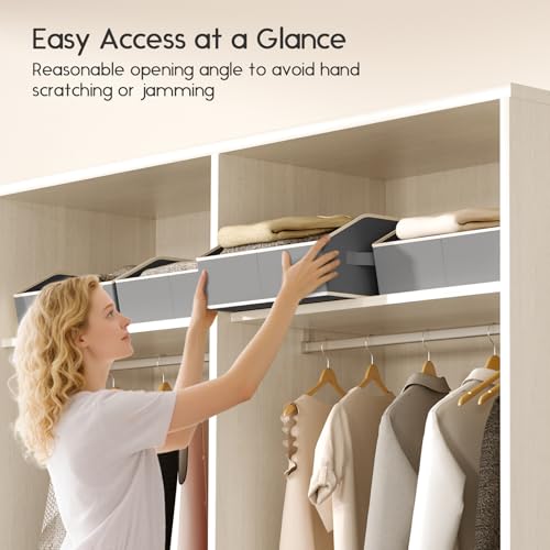 Large Closet Organizers and Storage Bins (Grey / 6 Pack)