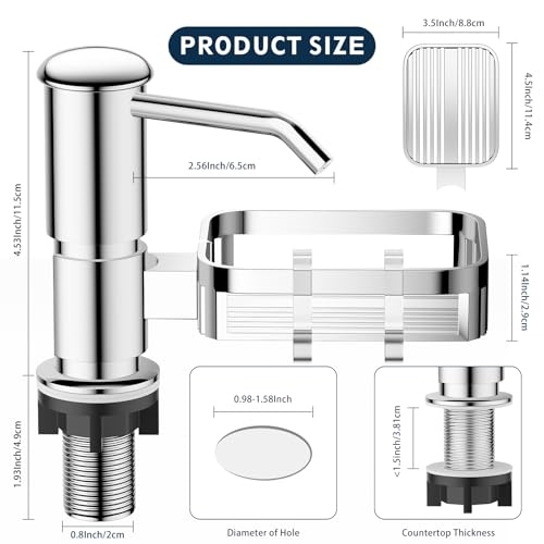 Soap Dispenser for Kitchen Sink (Chrome)