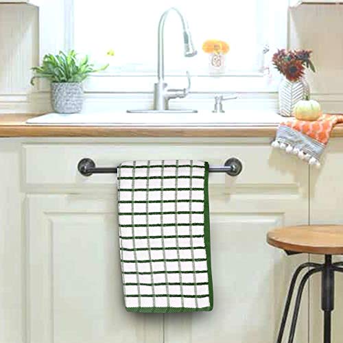Kitchen Towels Cotton Dish Towels 20”x30” (20" x 30" (Set of 3) / 057 Green/White)