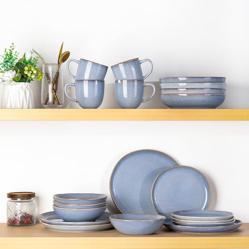 Ceramic Dinnerware Sets for 8 (Reactive Blue / Service for 8)