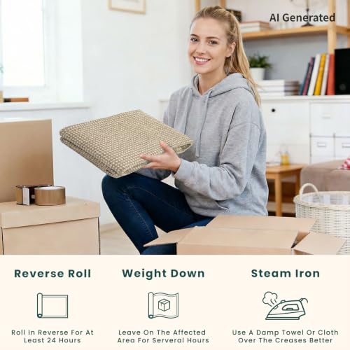Indoor Door Mat 2x3 ft Small Area Rugs Washable Front Door Mat Non Slip Rubber Backed Entryway Rug Cotton Entrance Doormat for Front Porch Bathroom Kitchen Bedroom (Oatmeal Beige / 2' x 3' (Rectangular))