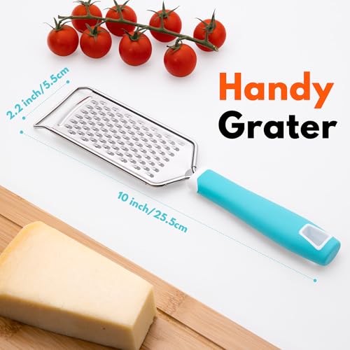 Professional Cheese Graters for Kitchen Stainless Steel Handheld (Blue)