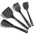 4 Pack Silicone Spatula Set (Black)