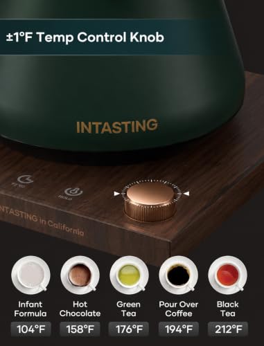 Gooseneck Electric Kettle with ±1℉ Temperature Control (Hunter Green)