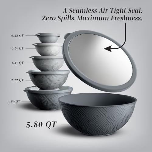 Mixing Bowls with Lids (Grey Rhombus)