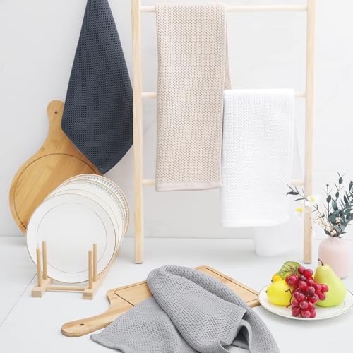100% Cotton Waffle Weave Kitchen Dish Towels 18 (White / 13 X 28 - 18 Pack)