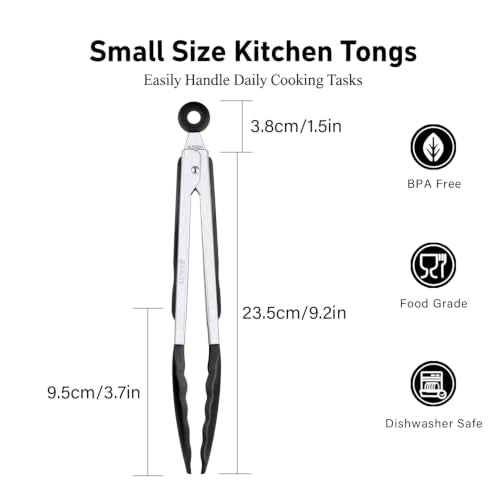 9 Inch Kitchen Tongs (Black / 9inch)