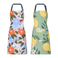 2 Pack Floral Apron for Women with Pockets (Yellow/Lemon)