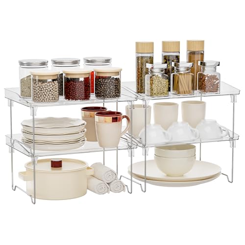 Acrylic Cabinet Organizer Shelf (clear / 4 pack)