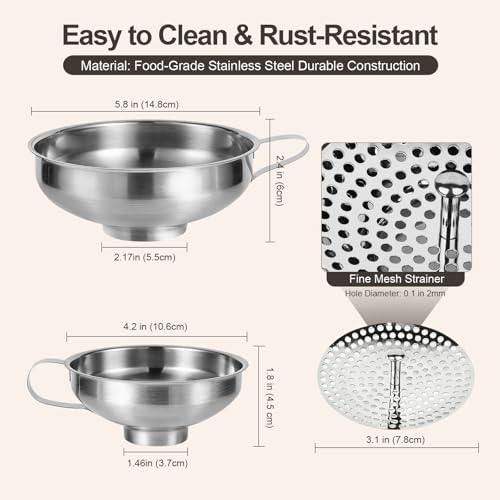 Canning Funnel with Strainer for Filling Mason Jars