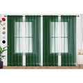 Foliage Green Sheer Curtains 4 Panels Rod Pocket Semi (Foliage Green / 52"W x 96"L (Pack of 4))