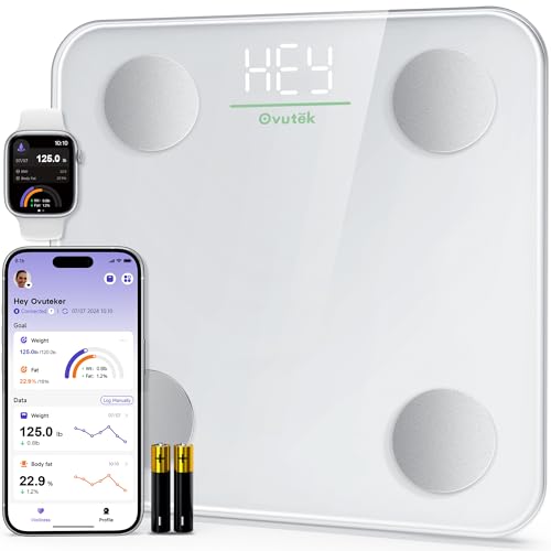 Smart Scale for Body Weight Digital Bathroom Scale with BMI Body Fat (White)