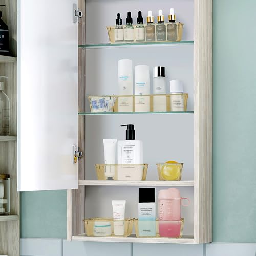 25 PCS Plastic Drawer Organizer Set (Clear Champagne)