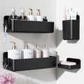 Adhesive Shower Shelves (Black / 4 pieces)