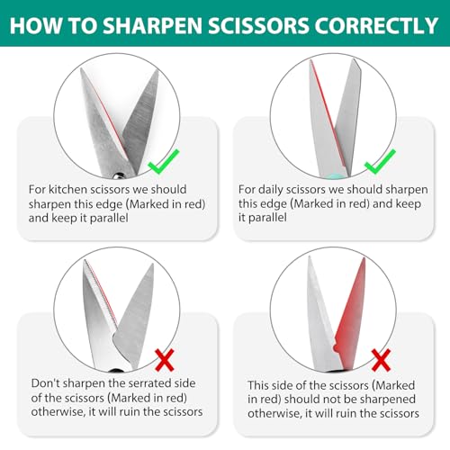 5-in-1 Knife Sharpener 4 Stage with Cut-Resistant Glove, Black+Red (Black+Red)