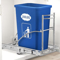 Under Sink Trash Can Pull Out Trash Hidden for 30 (Metallic Silver)