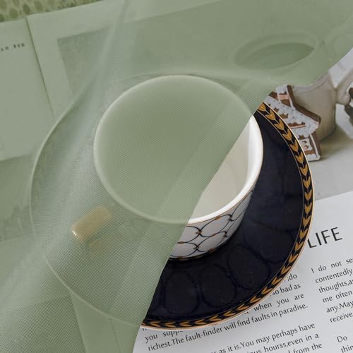 Sage Green Sheer Valance for Windows 2 Pack (Sage Green / 59"W x 14"L (Pack of 2))