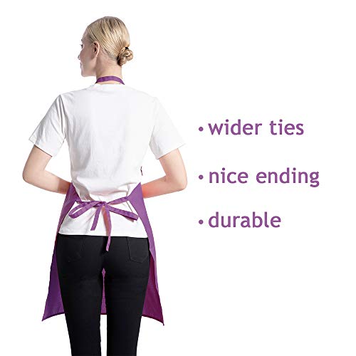 Total 12 PCS Plain Color Bib Apron Adult with 2 Front Pocket (Mixed Colour)