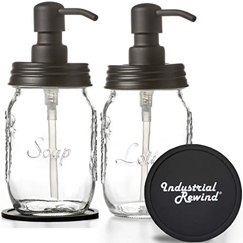 Mason Jar Soap and (Black / 2pk 16oz)