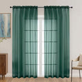 Hunter Green Sheer Curtains 72 Inches Long 2 Panels Set (Hunter Green / 59"W x 72"L (Pack of 2))