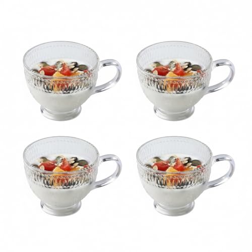 Glass Tea Mugs with Handle (Clear)