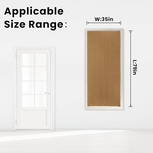 Self Adhesive Curtains (35"W x 79"L (Pack of 1) / Brown)
