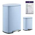 Connor 2 Piece Iron Trash Can (Tide Pool Blue)