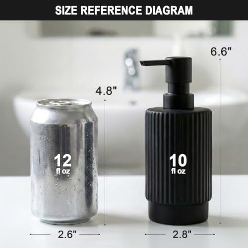 Hand and Dish Soap Dispenser Set for Kitchen (Black / 2 Pack)