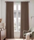 102 inch Long Curtains 2 Panels Set for Living Room Bedroom (Mocha / 52"W x 102"L (Pack of 2))