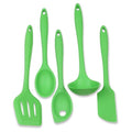 Premium Silicone Kitchen Tool and Utensil Set (5 Piece Set / Green)