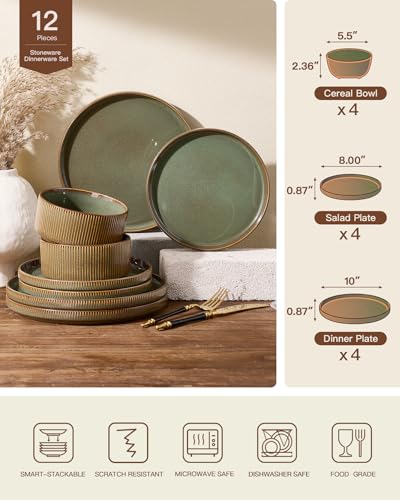 Dinnerware Set for 4 (Moss Green)
