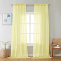 Sheer Curtains 96 inches Long 2 Panels (Light Yellow / 42"W x 96"L (Pack of 2))