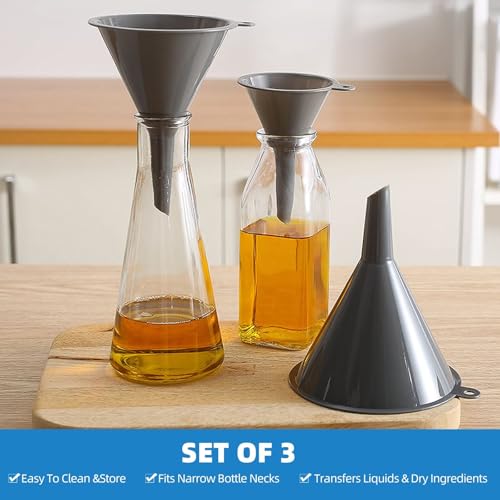 Plastic Kitchen Funnel Set of 3 (Gray)