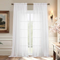 Voile Sheer White Curtains (59"W x 96"L (Pack of 2) / White)