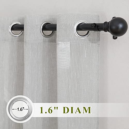 Linen Sheer Sliding Door Curtains 84 inch Long for Living Room (70"W x 84"L (Pack of 2) / Grey)