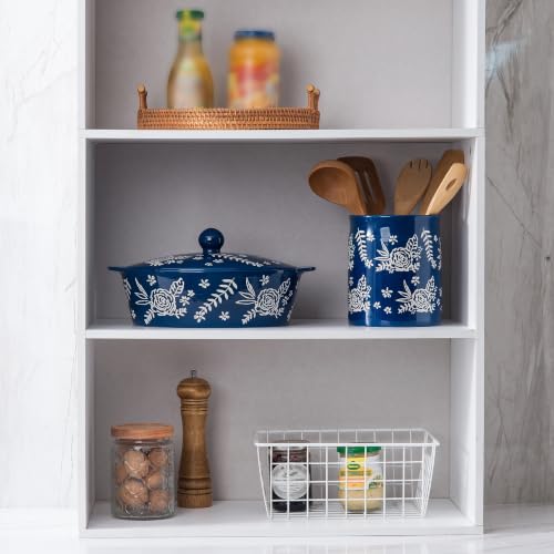 Casserole Dish With Lid Casserole Dishes For Oven Baking Dishes For Oven Ceramic Baking Dish (Dark Blue)